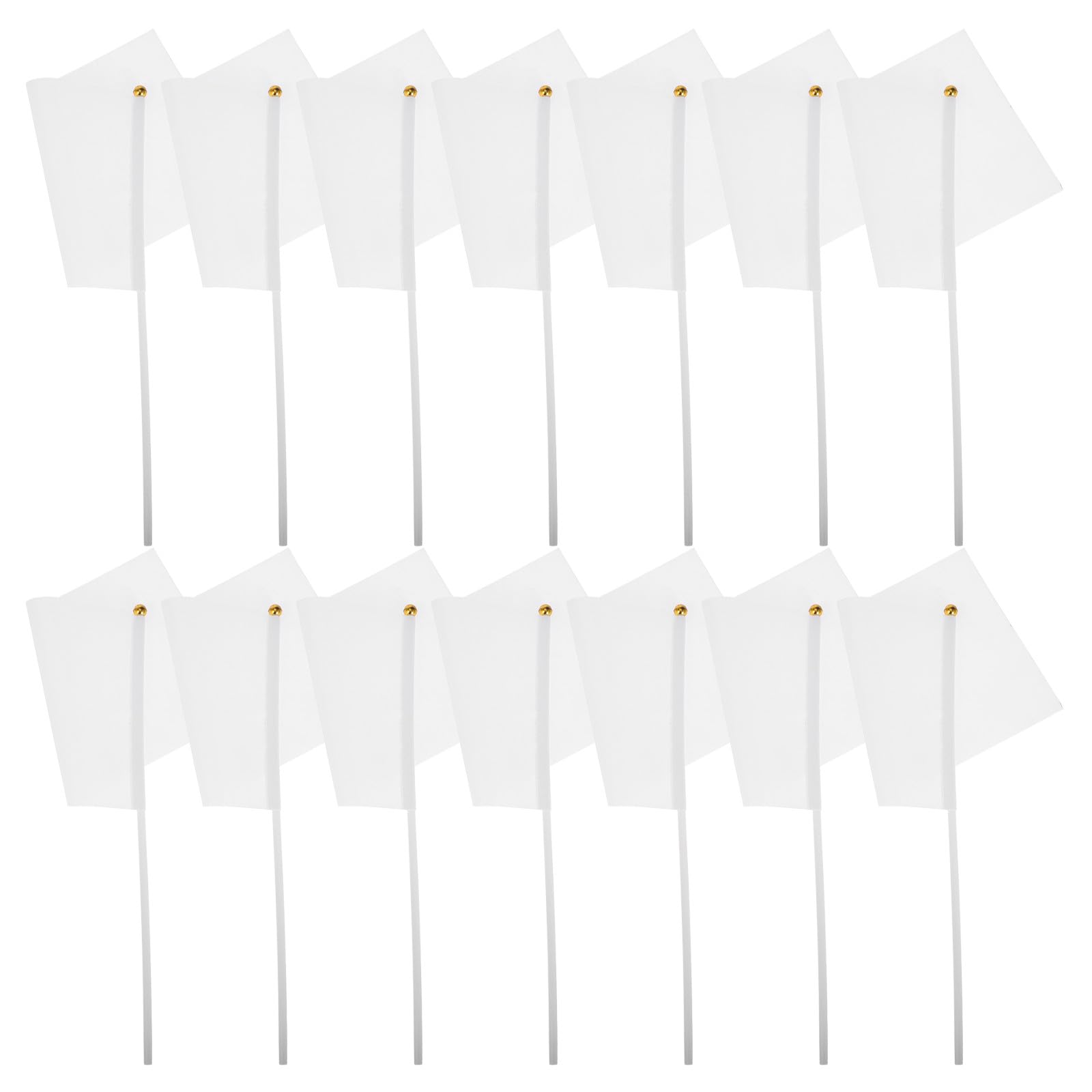 48 banderines de árbitro blancos con manivela de plástico y poliéster para eventos 8