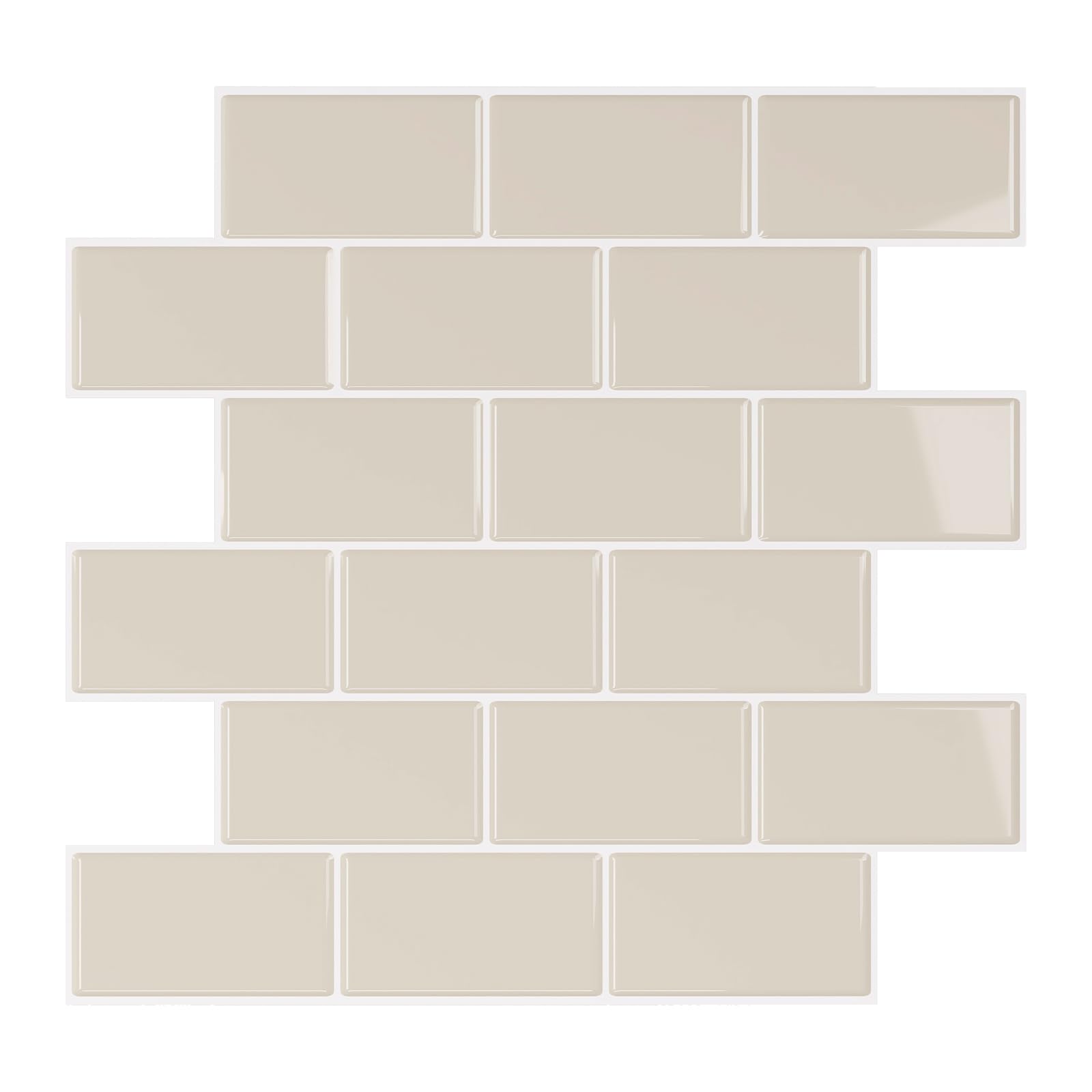 VEELIKE Mattonelle Adesive Cucina Beige Piastrelle Adesive Bagno 3D Adesivi per Piastrelle Cucina Moderna Adesivi Piastrelle Bagno Adesivo Parete Cucina Paraschizzi 30,5 cm x 30,5 cm 12 Pezzi