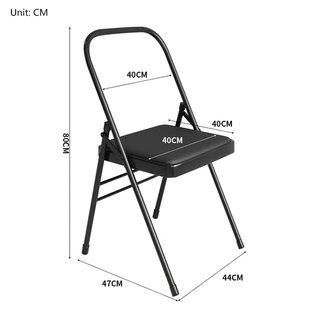 Sedia Yoga Pilates, Senza Schienale con Design A Doppia Trave per L'allenamento in Verticale Sull'equilibrio, per Adulti, Iyengar, Black