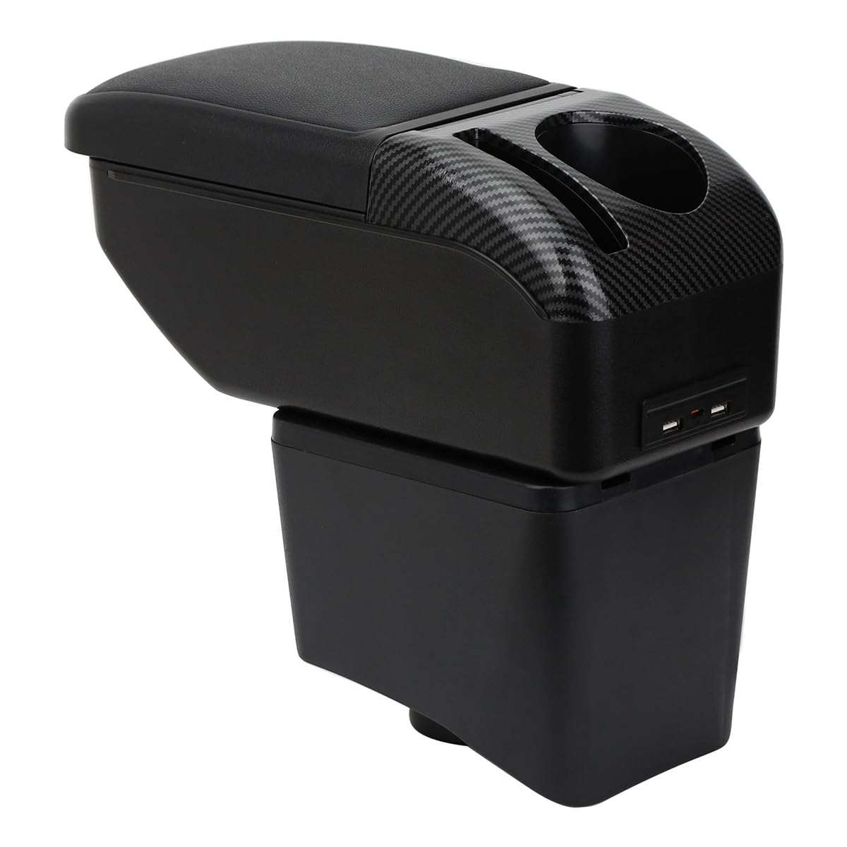 ZENVI Braccioli Compatible with Volkswagen VW Polo Braccioli 2010-2018 Console Centrale Organizer Immagazzinaggio Scatola Utilizzabile Per Autisti Supporto Gomito(Stile Nero)