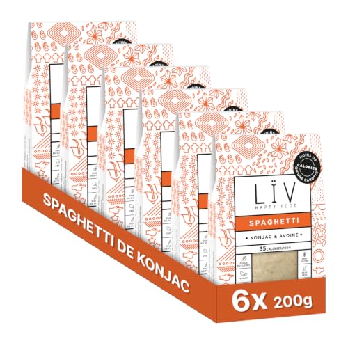 LÏV Happy Food - Lot Spaghetti de Konjac, 6x200g, Low Calorie, Premium