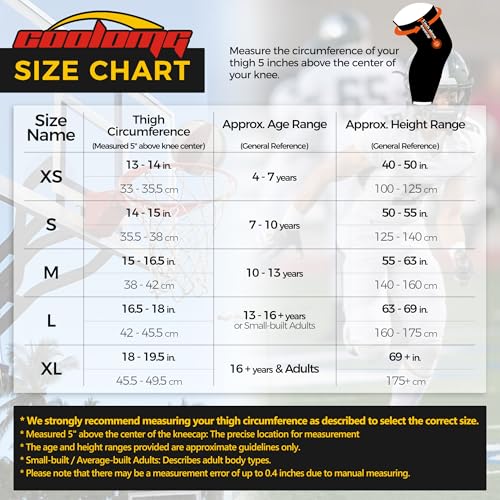image for COOLOMG Basketball Knee Pads Youth Kids Adult Football Protective Padd