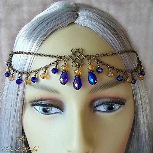 Unicra Head Chain Jewelry Vintage Hair Accessories Silver Decorative Headbands for Women and Girls (Silver)