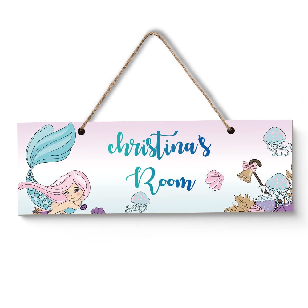 Custom Kids Door Sign Personalized Kid's Name Room Sign Wall Decor Customized Gift for Kids - 4" x 12.5" Wood Sign