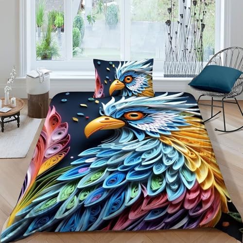 Housse de couette aigle coloré microfibres 135x200cm - 3