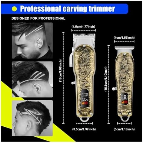 Razors HIENA HYN-I012 Electric Hair Clipper Set Professional Hair Trimmer for Men Adjustable Beard & Hair Clipper Electric Barber Hair(Dragon Gift Box) — 사진 4