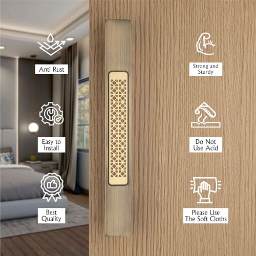 Image of COMPASS Main Door Handles for Home 18 inch, Brass Door Handle for Main Door, Heavy Duty Pull Handle for Wooden, Glass & Metal Doors