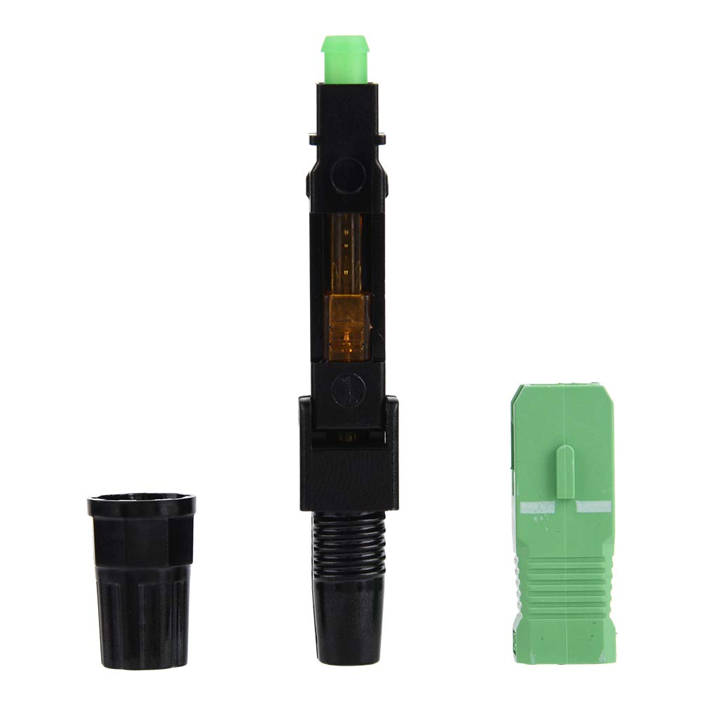 Vikye 100 piezas de conexión rápida de fibra óptica SC/ integrado Adaptador de conexión rápida con sensor de longitud de fibra óptica para FTTH