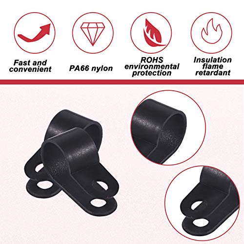 Serre-câbles type R Hilitchi de 1,27 cm pour une fixation murale solide - 3