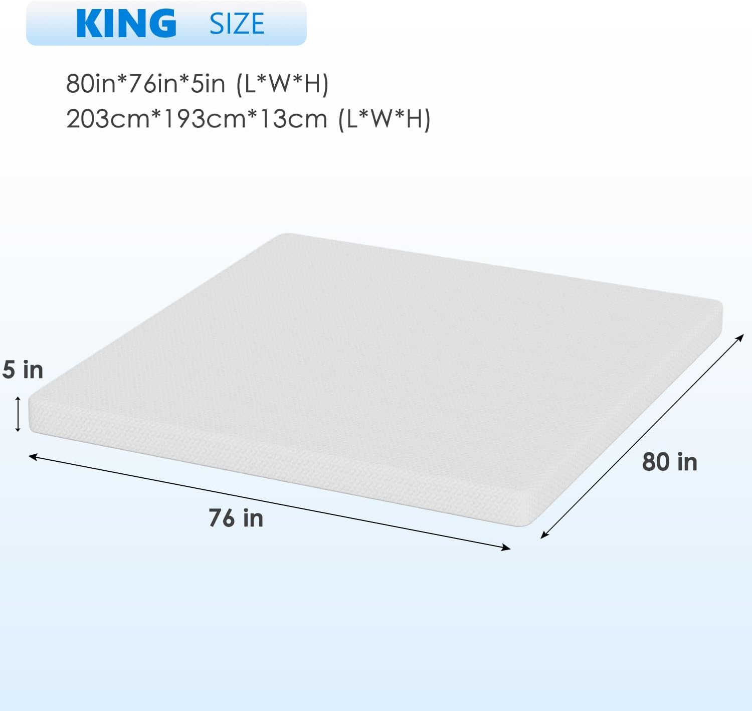 FDW King Green Tea Cooling Gel Memory Foam Mattress/Medium-Firm Mattress for Pressure Relief for Kids & Adults/CertiPUR-US Certified