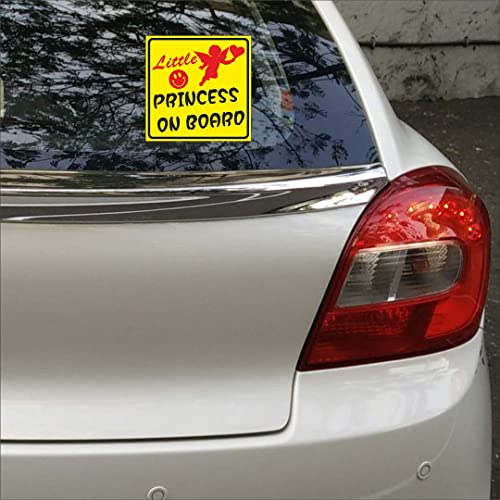 Image of CVANU Little Princess on Board Kid's Safety Sticker for Car Pack of 2, Size(5.5inch X 5.5inch) cv4