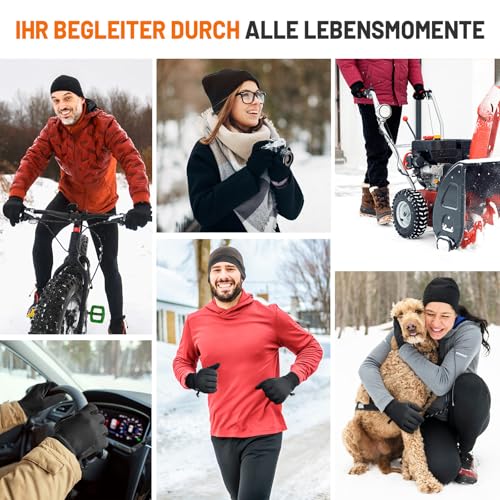 AOPREL Handschuhe Herren Damen - Winddicht & Touchscreen Laufhandschuhe mit Warme Winddichte,Fahrradhandschuhe mit Anti-Rutsch, Sporthandschuhe für Fahrradfahren, Wandern, Laufen & Autofahren