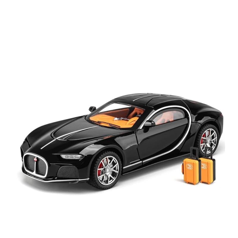 Image of Kids Model 1:24 Bugatti Atlantic Die Cast Metal Car Pull Back Action Opening Doors with Realistic Engine Sound Lights Toy Car Gift for Boys - Multi