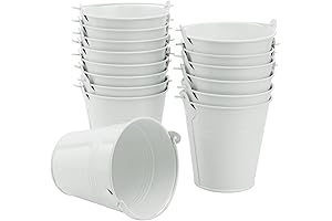 GENHAKON 15 Pack 4 Inch White Iron Buckets