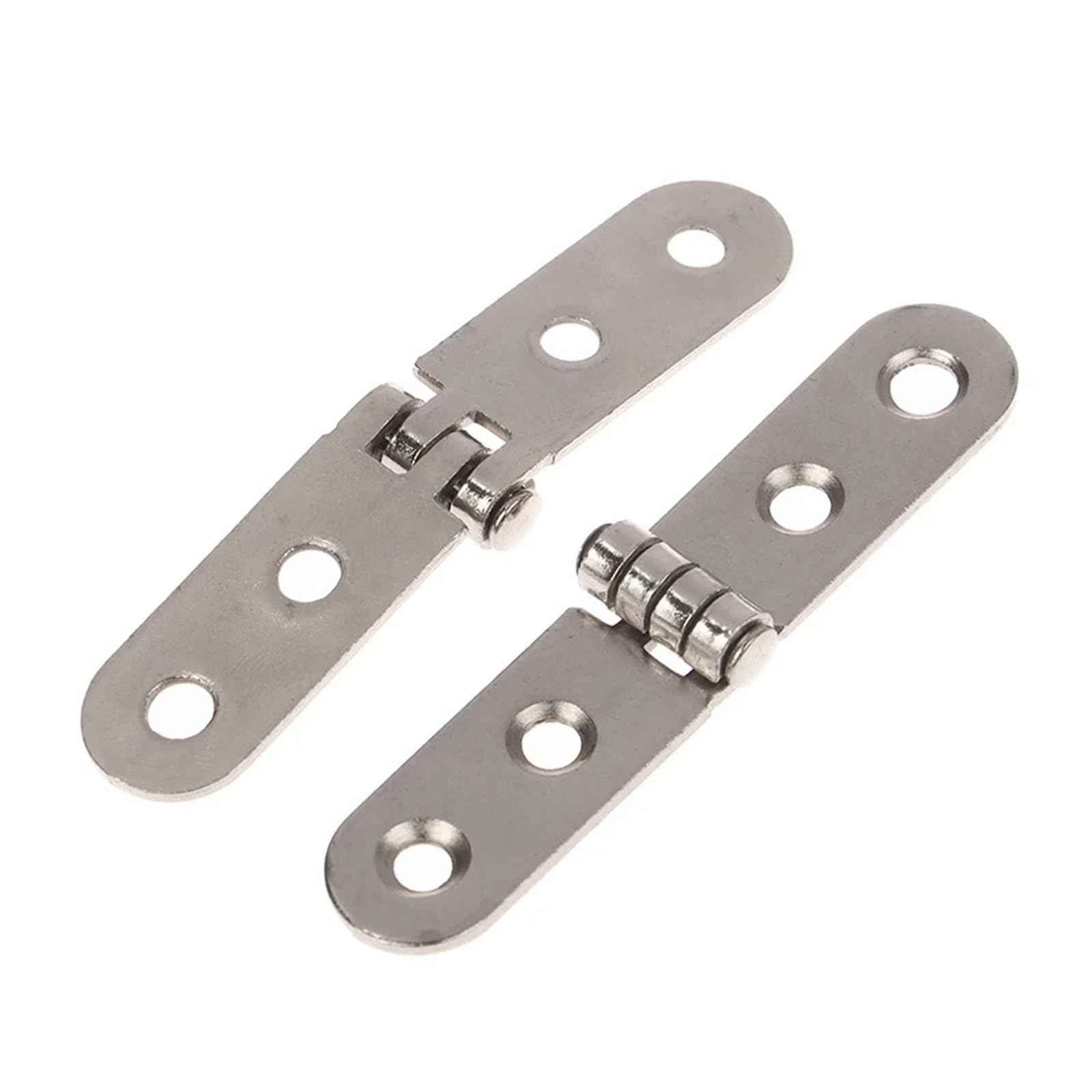 6pcs 180 Degree Screw-On Hinges for Cabinet Door Hinge Foldable Flap Furniture Hardware Accessories for Folding Furniture(Silver)
