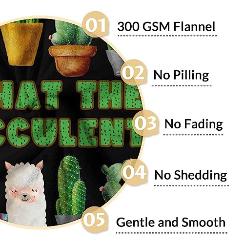 Cactus Throw Blanket - Soft, Fuzzy & Warm - 30x40 Inches Small Blankets for Lap, Crib - Black Aesthetic Throws Gift for Cactus Lovers