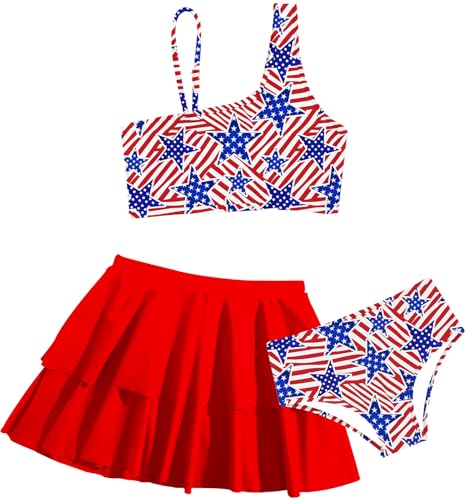 Image of RAISEVERN Girls Swimsuit 3 Piece Bathing Suits Cute Swimwear for 5-12 Years