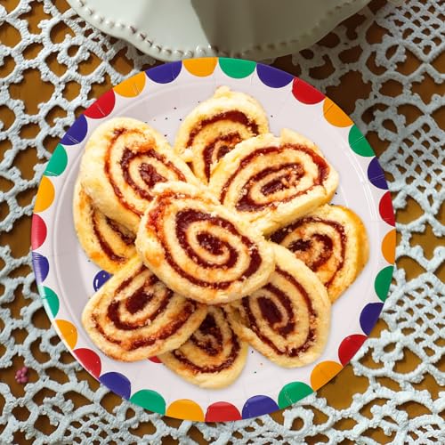 ERINGOGO 10個 カラフルケーキ用紙皿 パーティーデザートプレート ホームアクセサリー おしゃれなフェスティブディナープレート 室内外対応