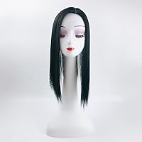 Vista 3 de YYDS Nature - Peluca de cabello sintético de mezcla recta, 18 pulgadas, con base de encaje, con clip, peluca de cabeza completa