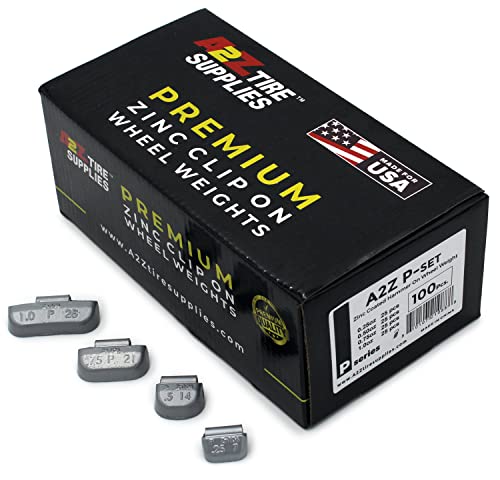 A2Z Tire Supplies P Series Hammer on ZINC Wheel Weights Coated (0.25oz-0.50oz-0.75oz-1.0oz) 25pcs@