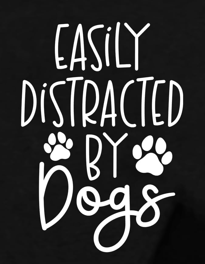 Women Dog Shirts Easily Distracted by Dogs T-Shirt Dog Mom Paw Print Tee Tops - Image 6