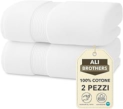 2 Towel Set- 2 Bath Towels - 2 x Large Bath Towel Set, 100% Cotton 550 g/m², Extra Soft, Highly Absorbent and Quick Dry 100 x 160 cm, White