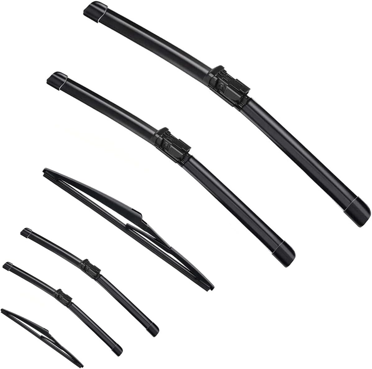 Car Wiper Compatible with TOYOTA Avensis Estate Wagon T250 2003-2009 Car Front Rear Wiper Blades SoftRubbe Windscreen Wipers Auto Windshield 24"16"12" (Color : 6 wipers)