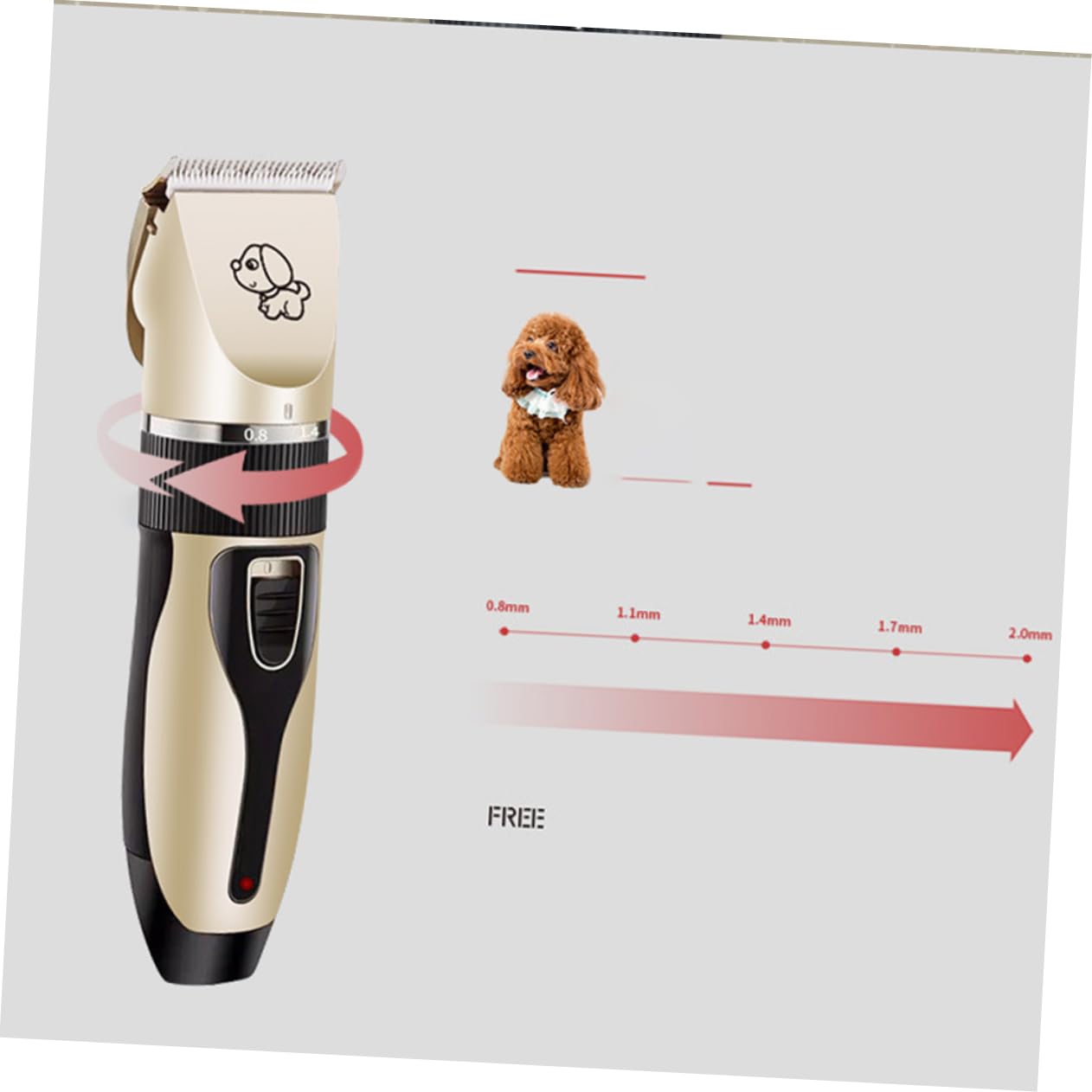 CIYODO Pet Hair Trimmer Rechargeable Electric Clipper for Dogs Grooming Kit 5 Combs Cordless Quiet Easy to Use