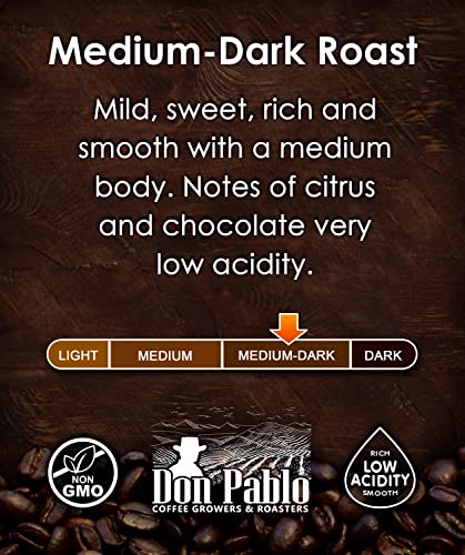 5LB Don Pablo Colombian Supremo - Whole Bean Arabica Coffee - Medium-Dark Roast - Low Acidity - 5 Pound (5 lb) Bag