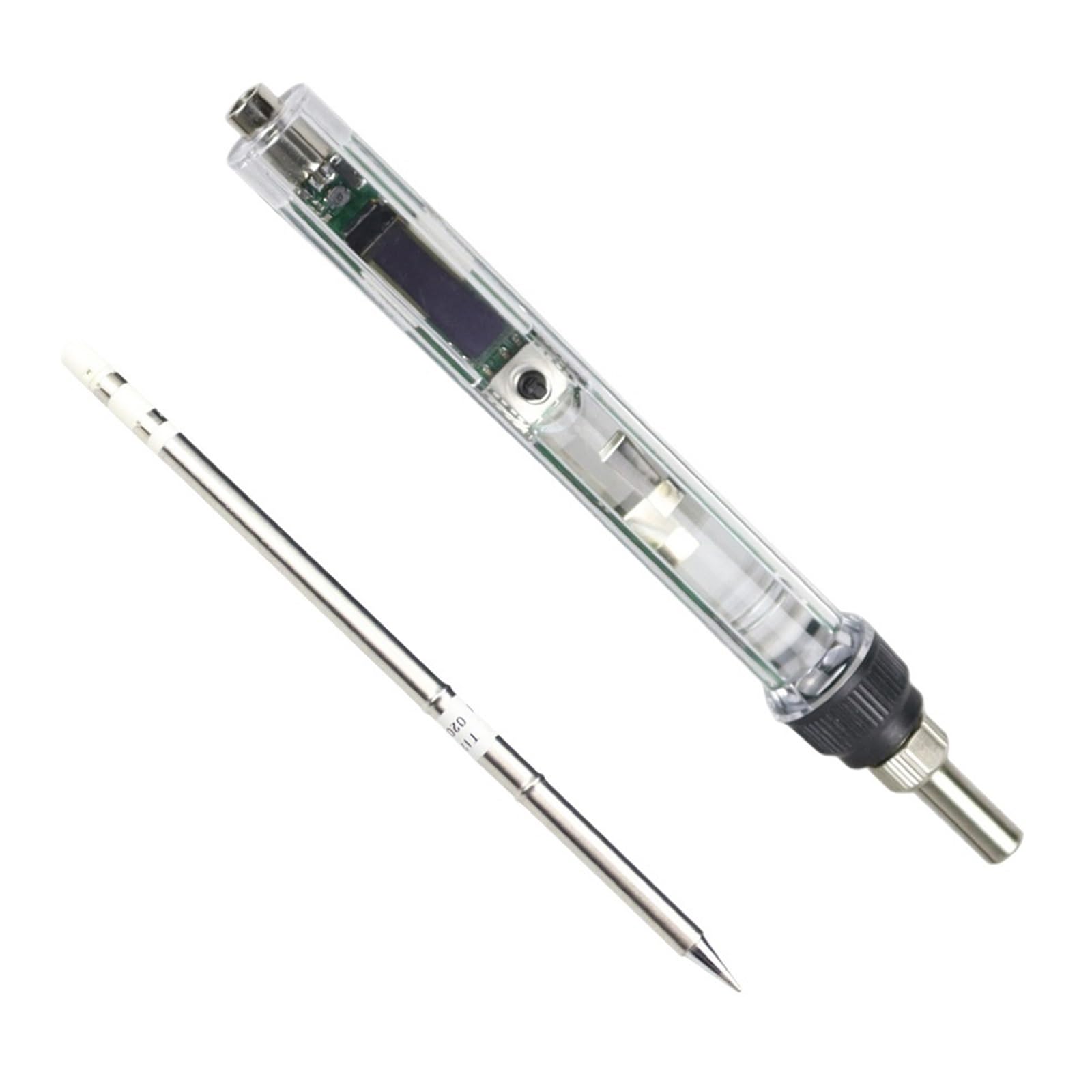 Zestaw lutownicy Mini Lutownica DC 12-24V 72W Cyfrowa OLED Regulowana Temperatura Spawanie Elektryczne Końcówka Lutownicza Narzędzie Stacji(With T12-B2)