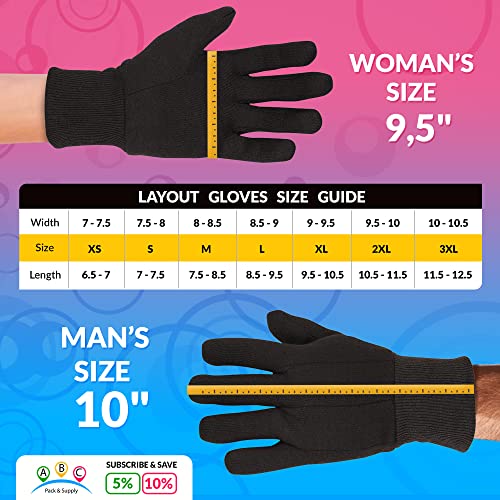 Abc Brown Jersey Gloves 10" Size, Pack Of 24 Cotton Work Gloves With Elastic Knit Wrist, Polyester Breathable Gloves For Men And Women, Industrial Gloves For Construction Works, Gardening Gloves #TOP5