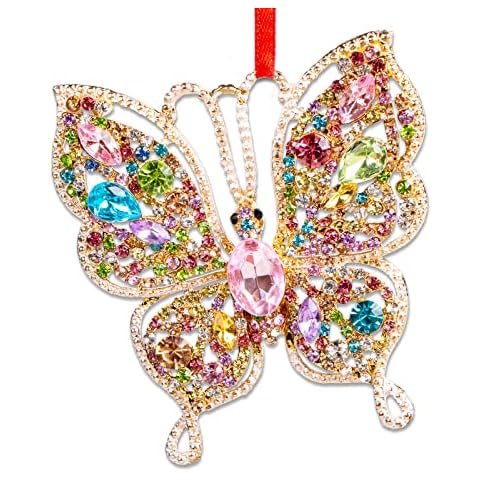 PETCEE Butterfly Christmas Ornaments 2024 - Monarch Butterfly Hanging Ornaments for Christmas Tree Decorations Butterfly Keepsake Gifts for Girl Friend Daughter Sister Mother Granddaughter Cover