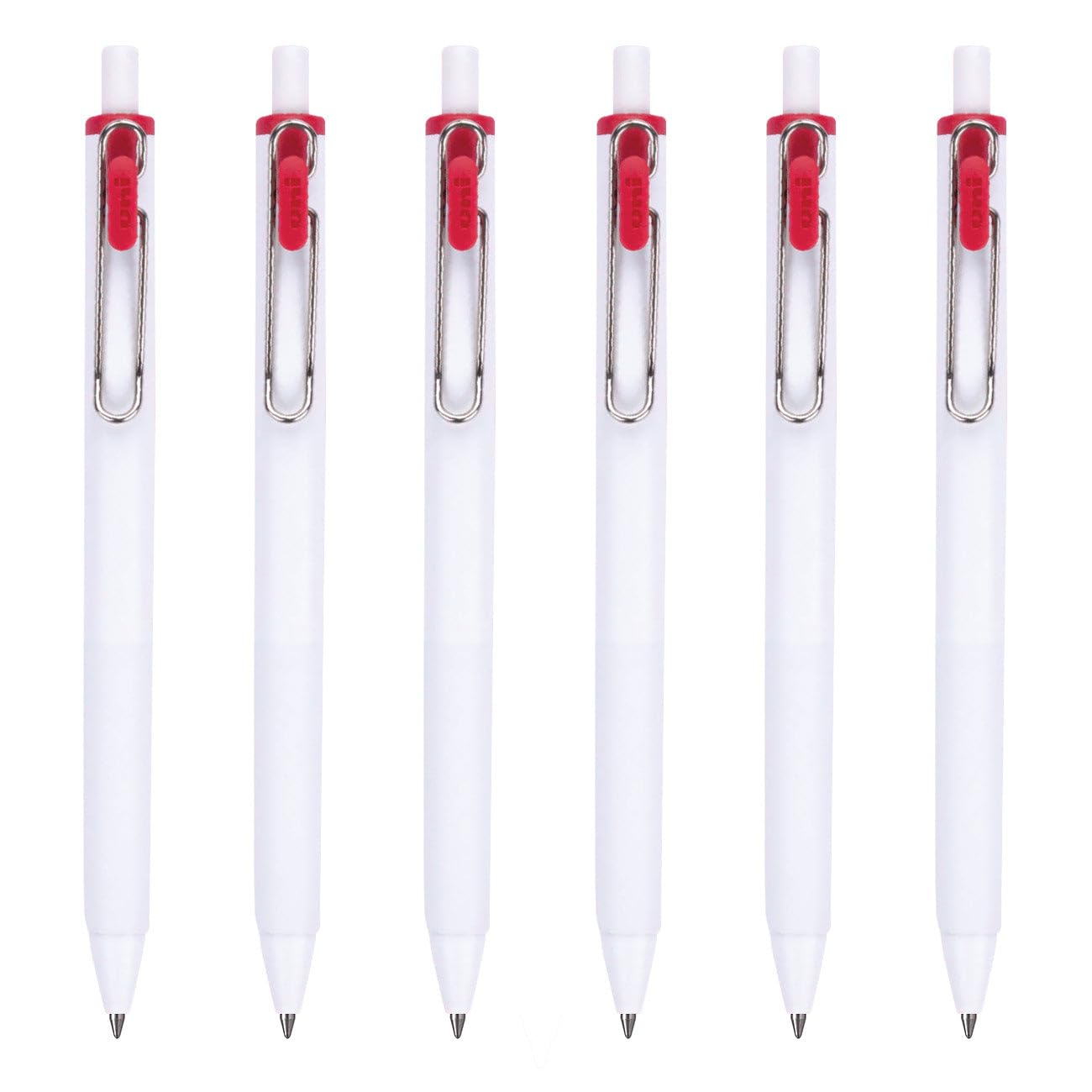 Uni-Ball Lot de 6 stylos à encre gel rétractables, pointe moyenne (0,7 mm), encre pomme cuite au four