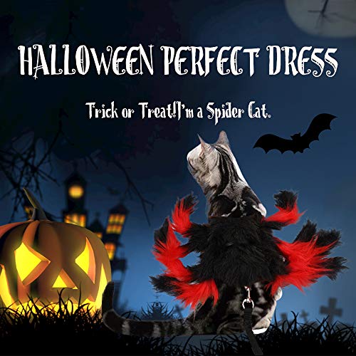Qudai Trela do cão com aranha Pet Dog Halloween Costume Pet Cosplay Roupas Decoração Halloween Dress