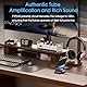 Douk Audio 2-Kanal Bluetooth Vakuumröhren Vorverstärker, Hi-Fi Kopfhörer-Verstärker, USB-DAC PC-Soundkarte, Drahtloser Empfänger Audio Preamp mit VU-Meter, Optisch, Koaxial, APTX, LDAC, DSD256, Fernbe