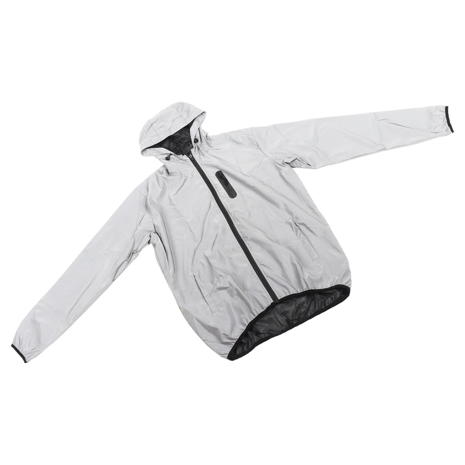 Haofy Chaqueta con Capucha para Ciclismo, Cortavientos, Reflectante, Resistente Al Agua, para Montar de Noche, Abrigo Reflectante de Ciclismo Transpirable para Entusiastas del Aire