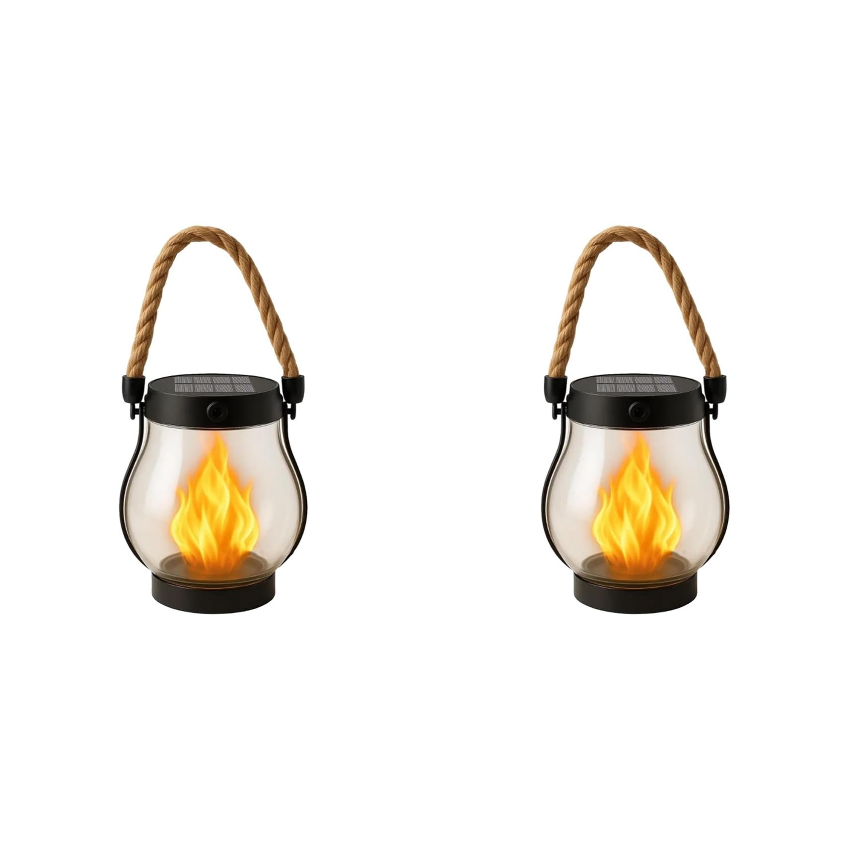 Hndhbfgrt 2Pack Solar Lantern Outdoor Lights, Waterproof Dancing Flame Solar Lanterns Outdoor Light, Solars Lantern (2 Pcs)