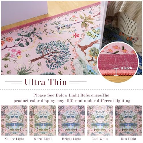 Tapete Decorativo Vasofe 3x5 Rosa Bajo Pile miniatura 7