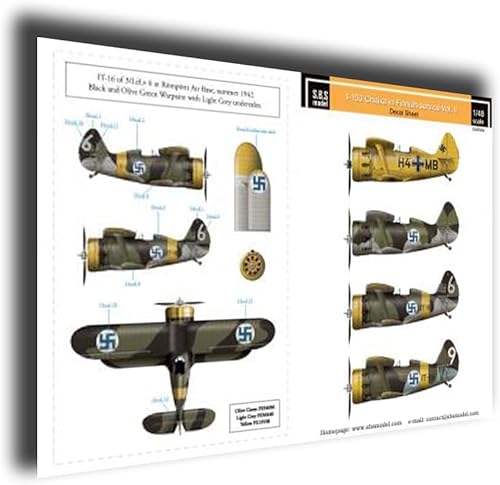 SBS D48004 1/48 Polikarpov I-153 Chaika Fuerza Aérea Finlandesa Segunda Guerra Mundial Vol II. para ICM kit Decal Modelo