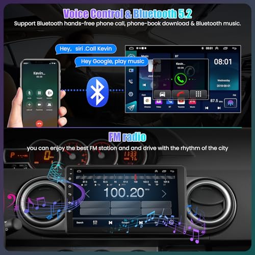 Image of (8Core + 64GB) Car Radio Stereo for Toyota Scion XB 2007-2019, 7 inch QLED Touchscreen with Wireless CarPlay & Android Auto& Mirror Link, Android 15 System