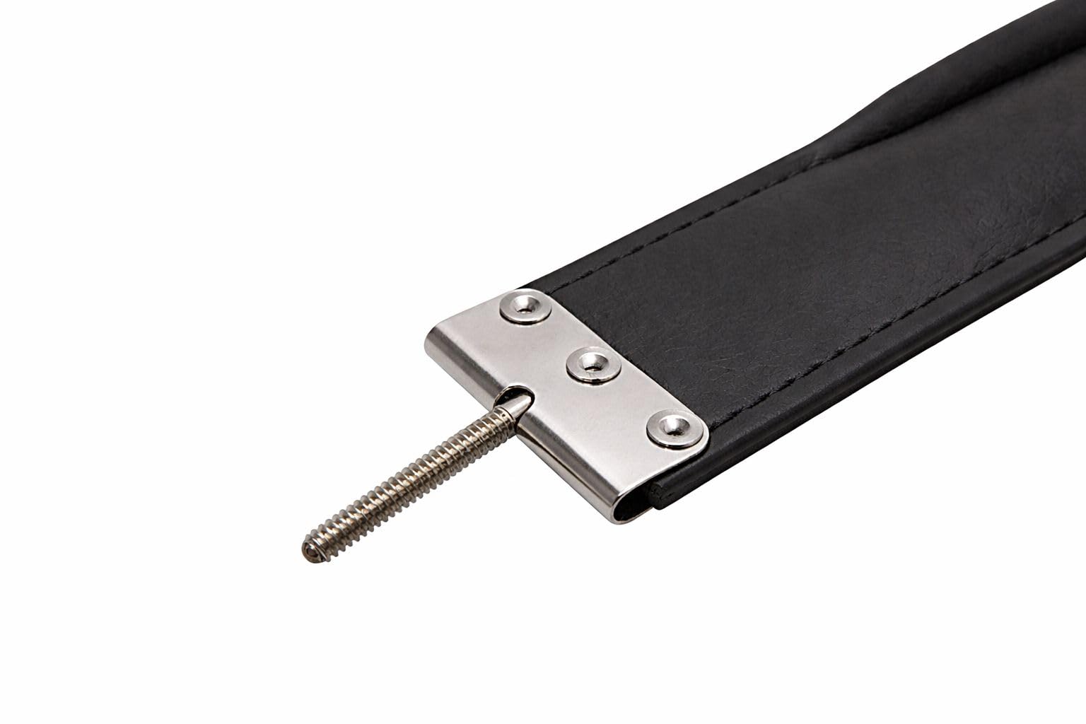 Generisch Akkordeon Bassriemen 32–72 Bässe – Modell 4855 in Schwarz – 48 cm langer Bassgurt aus Echtleder, gepolstert & verstellbar – ideal für kleine bis mittlere Akkordeons, robust & komfortabel