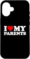Vista 1 de I Love My Parents - Red Heart Case for iPhone 16