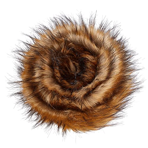 GORGECRAFT 7x180cm Faux Fur Trim Ribbon Brown Classic Hood Trim Fox Fur Fabric Artificial Stripe Precut Fluffy Plush for Women Hood Wrist Cuffs Replacement Warmer Cozy Winter Decoration DIY Craft