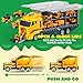 JOYIN 19 in 1 Die-cast Construction Toy Truck with Little Figures, Mini Construction Vehicles in Big Carrier Truck, Patrol Rescue Helicopter for Boys 3-9 Years Old, Kids Value Birthday Easter Gifts