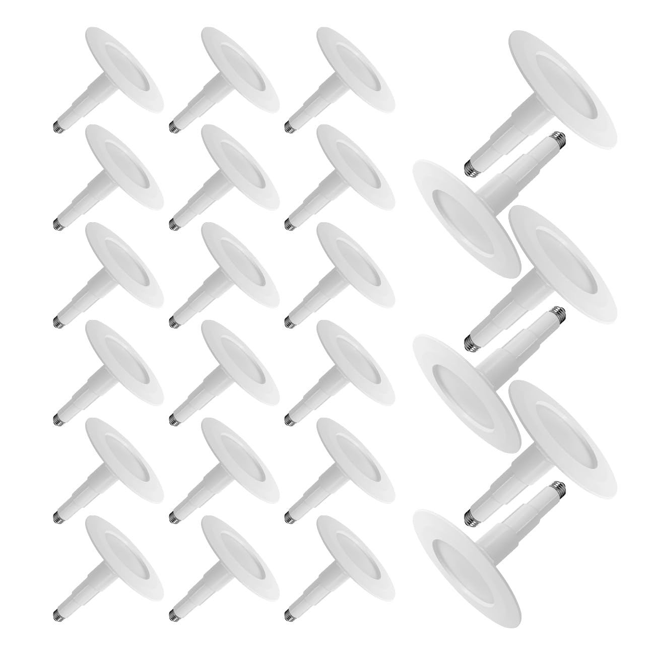 Photo 1 of 24 Pack 5/6 Inch LED Can Lights Length Adjustable Retrofit Downlight,Recessed Lights ETL Damp Rated,12W=60W,5000K Daylight,800LM,Dimmable,Slope Trim,Easy Install 5000K(Daylight) 5/6 Inch-24 Pack