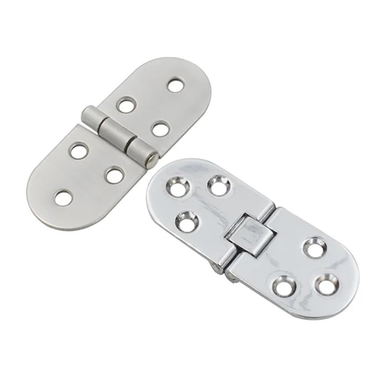 Znjamn Zinc Alloy Silver 2Pc Flush Hinges 180 Degree Cabinet Door Cupboard Semicircle Furniture Accessories Home Hardware For Folding Furniture(Zinc Alloy Silver)