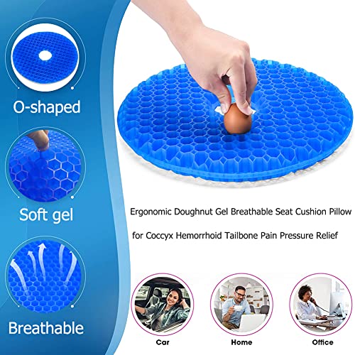 Donut Pillow For Tailbone Pain, Gel Seat Cushion Donut Cushion Hemorrhoid Relief Butt Cushion - Breathable Honeycomb Office Chair Car Gel Cushion For Coccyx Bed Sores Sciatica Postpartum Pregnancy #TOP2