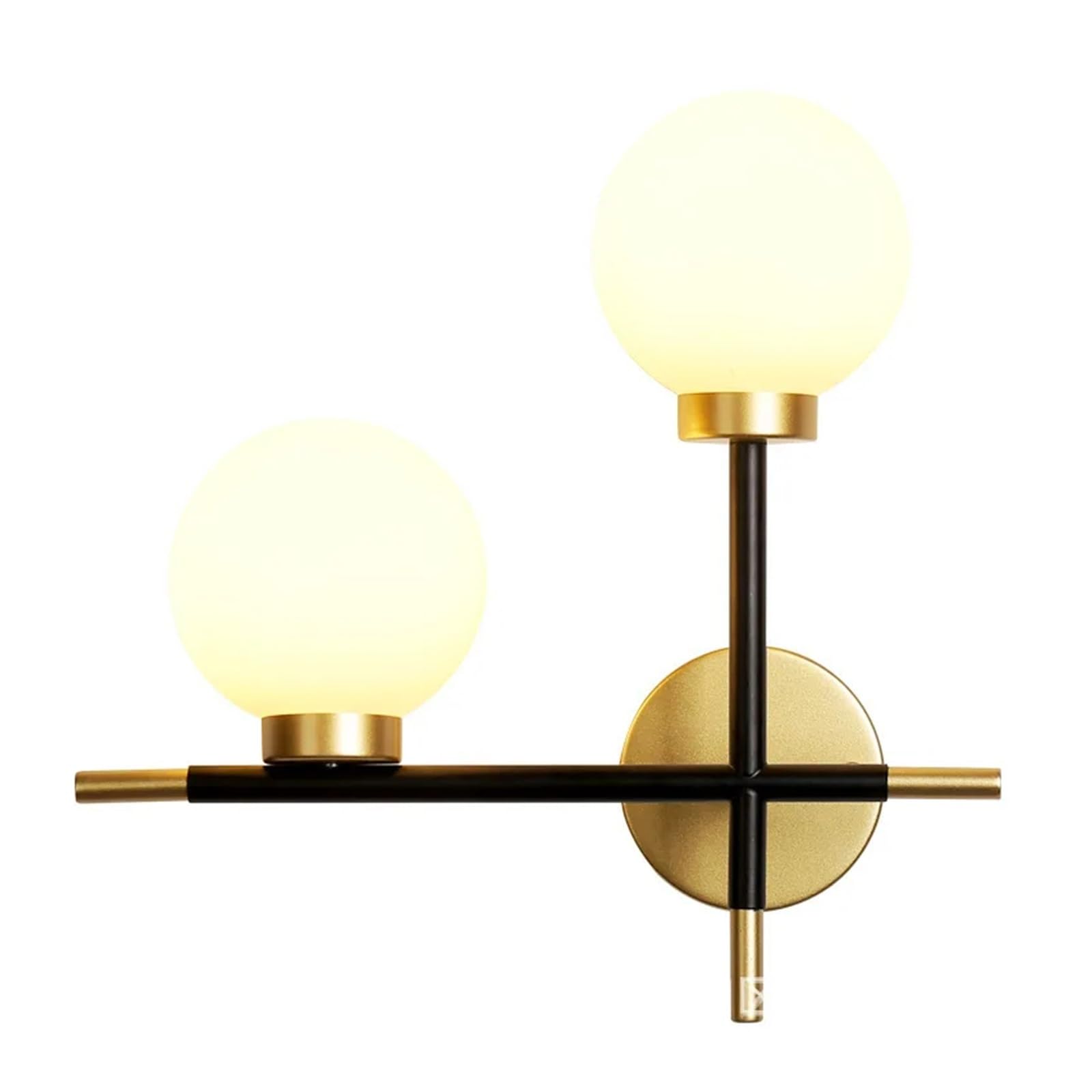 JKJZSALJ Modern Wall Lamp Round Glass Globe LED Luxury Living Room Hallway Corridor Bedroom Bedside Staircase Decorative Lamps,Left-D39xH30cm,Left