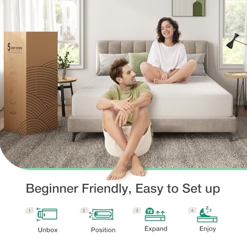 Novilla Queen Mattress 6 Inch Queen Size Memory Foam Mattress with Removable Washable Mattress Cover for Pressure Relief & Comfort Sleep CertiPUR-US Certified Mattress Queen
