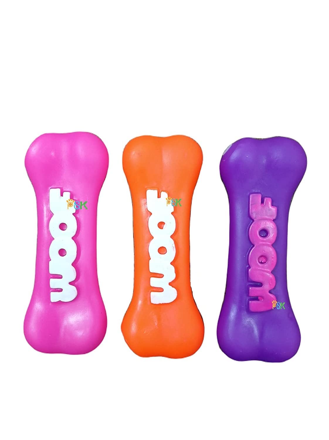 PSK PET MART Woof Printed Squeaky Vinyl Dog & Puppy Puppy Bone Toy(Multi-Color) (B09V5D93LM) Amazon Price History, Amazon Price Tracker